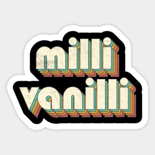 Vintage Milli Rainbow Letters Distressed Style Sticker